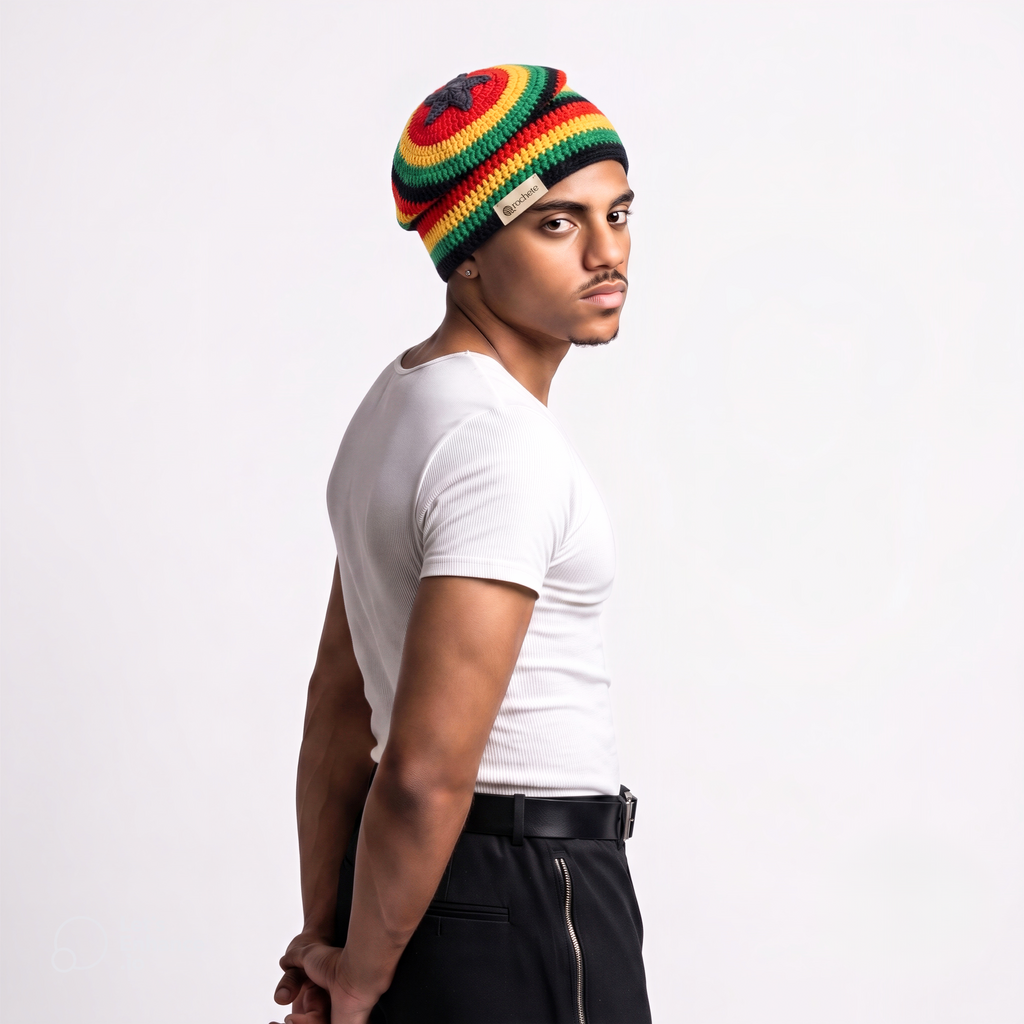 Jamaican Star Slouchy Beanie