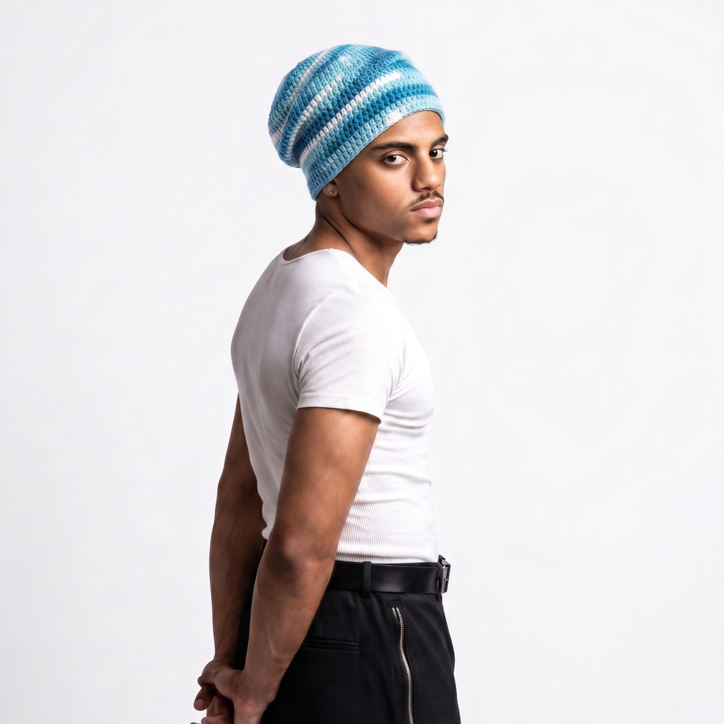Ocean Waves Slouchy Crochet Beanie
