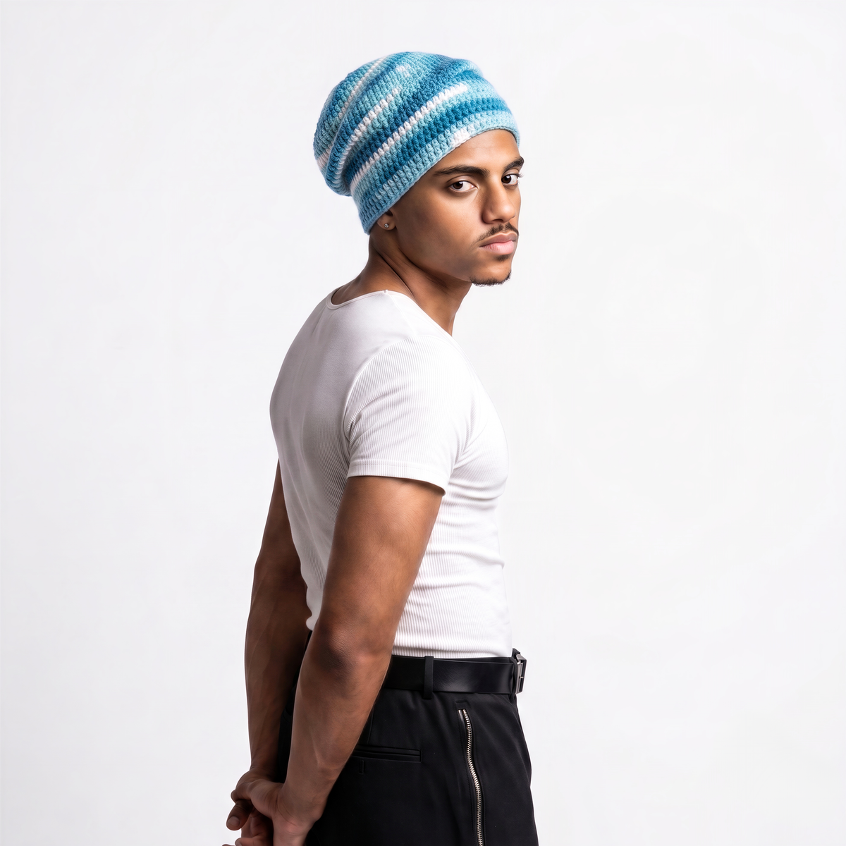 Ocean Waves Slouchy Crochet Beanie