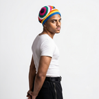 Sunburst Rainbow Crochet Beanie