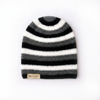Monochrome Slouchy Crochet Beanie