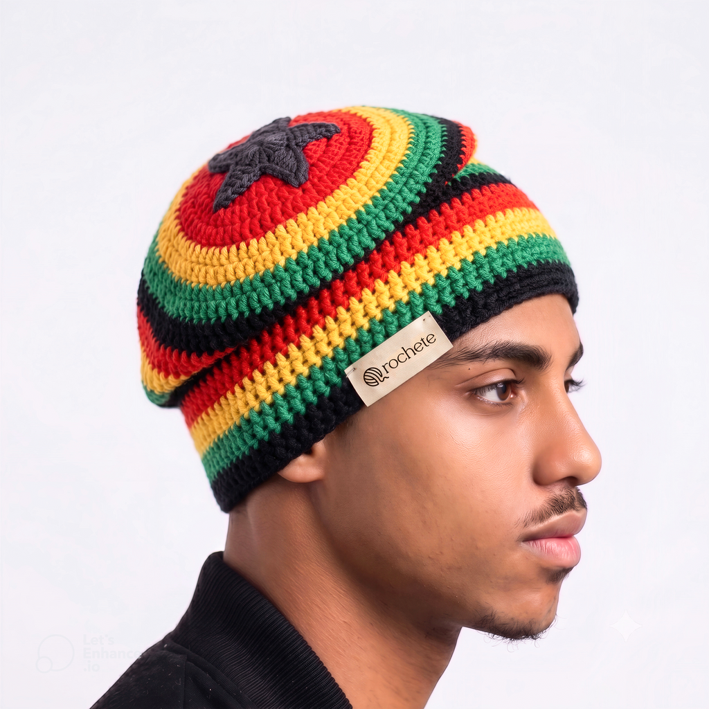Jamaican Star Slouchy Beanie