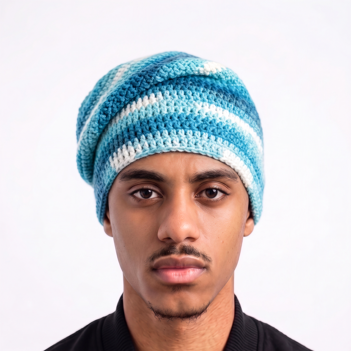 Ocean Waves Slouchy Crochet Beanie