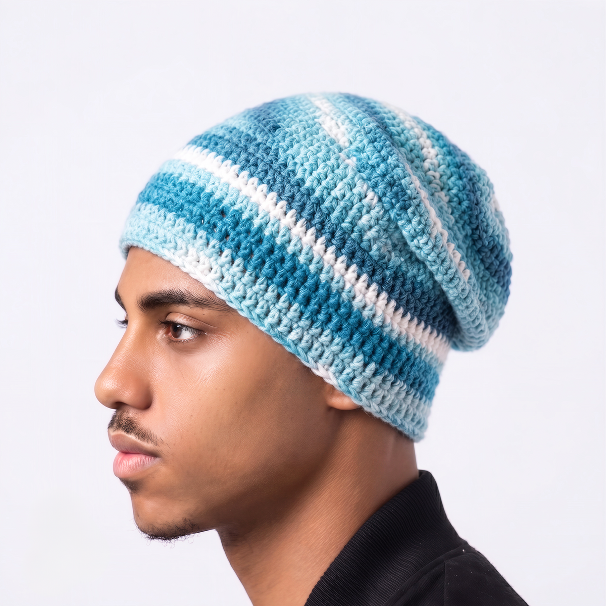 Ocean Waves Slouchy Crochet Beanie