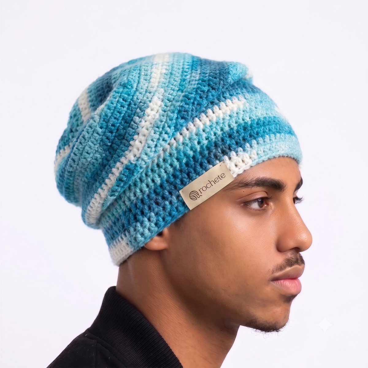 Ocean Waves Slouchy Crochet Beanie